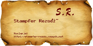 Stampfer Rezső névjegykártya
